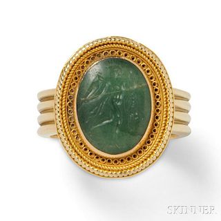 18kt Gold and Hardstone Intaglio Ring