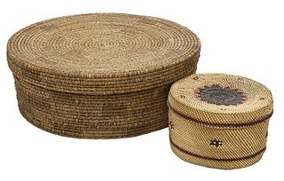 Two Native American Covered Baskets