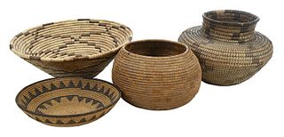 Four Southwestern Coiled Baskets