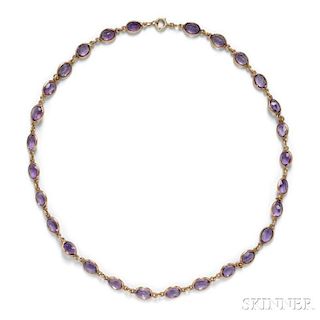 14kt Gold and Amethyst Chain
