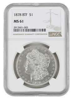 1878 Eight Tailfeather Morgan Silver Dollar