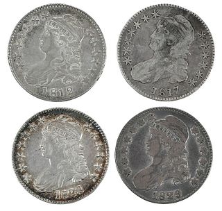 Four Capped Bust Half Dollars