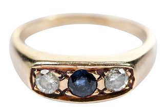 14kt. Diamond and Sapphire Ring 