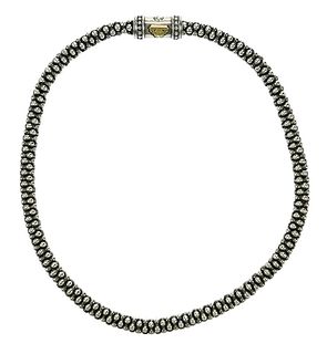 Lagos Gold and Silver Caviar Necklace