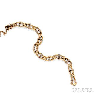 Antique 18kt Gold, Ruby, and Diamond Bracelet