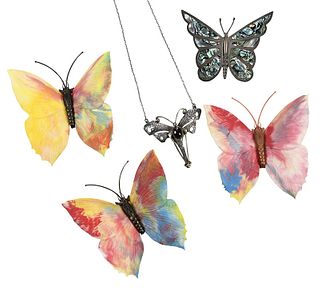 Five Pieces Assorted Butterfly Jewelry