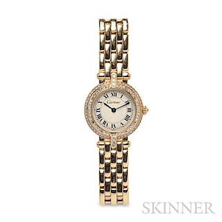 Lady's 18kt Gold and Diamond Wristwatch, Cartier