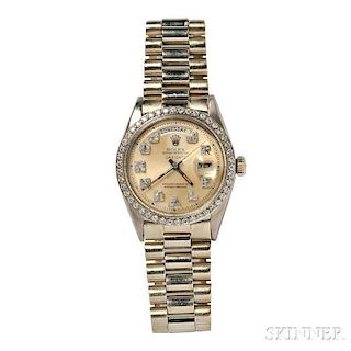 Gentleman's 18kt White Gold and Diamond "Oyster-Perpetual" Wristwatch, Rolex