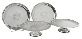 Rare Set of Four Queen Anne English Silver Tazzas