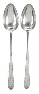Pair of Irish Silver Stuffing Spoons