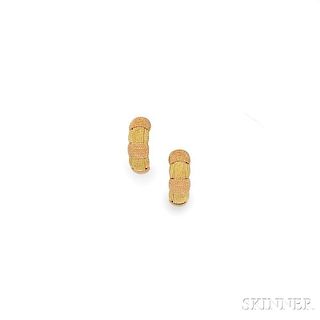 18kt Bicolor Gold Earclips, Roberto Coin