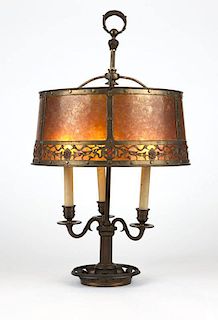 A Rembrandt Lamp Co brass & mica table lamp