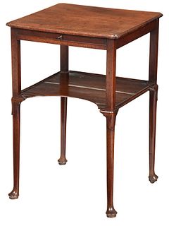 Fine Queen Anne Figured Mahogany Side Table