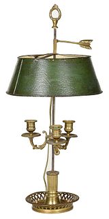 French Bouillotte Three Arm Table Lamp 