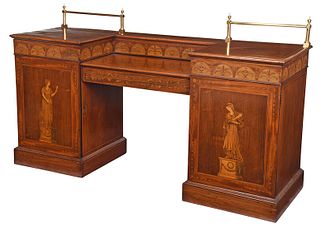 Fine Adam Style Marquetry Inlaid Sideboard