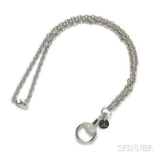 18kt White Gold and Diamond Necklace, Gucci