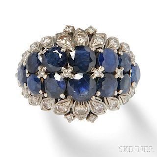 Sapphire and Diamond Dome Ring