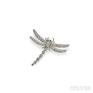 Platinum and Diamond Dragonfly Pendant/Brooch, Tiffany & Co.