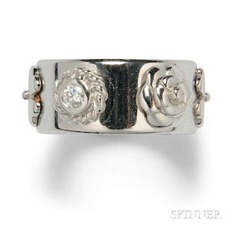 18kt White Gold and Diamond "Camellia" Band, Chanel