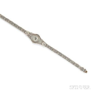 Art Deco 14kt White Gold and Diamond Bracelet