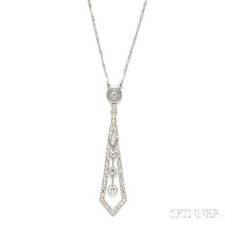Art Deco Platinum and Diamond Pendant, Tiffany & Co.