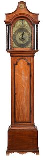 American Chippendale Mahogany Tall Case Clock
