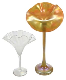 Two Floriform Art Glass Vases, Lundberg Studios