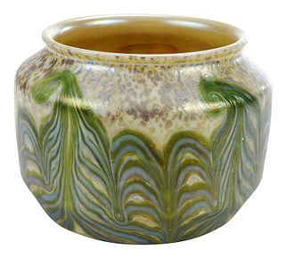 Iridescent "King Tut" Art Glass Vase