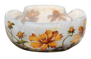 Daum Nancy Cameo Art Glass "Arnica" Bowl