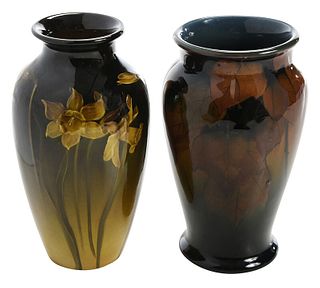 Two Rookwood Vases, Shirayamadani and Wareham