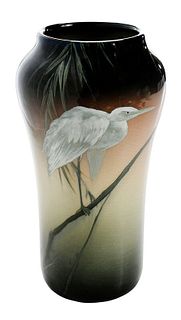 Kataro Shirayamadani Rookwood Vase With Stork 