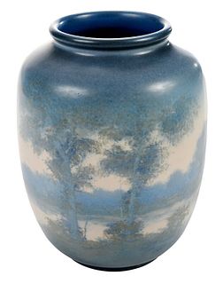 Edward Hurley Rookwood Vellum Landscape Vase