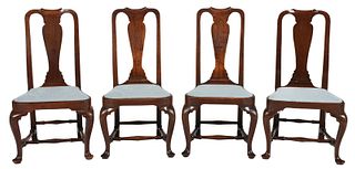 Assembled Set Four Boston Queen Anne Dining Chairs