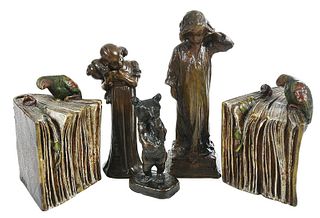 Five Bronze Sculptures/Bookends