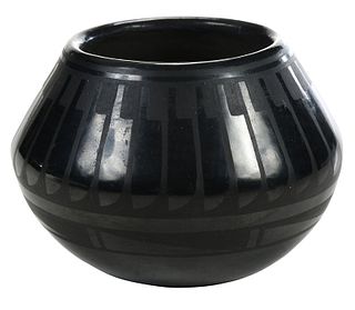 Blue Corn Blackware Pot