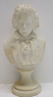 Unsigned Marble Bust Of Beethoven.