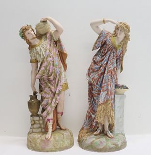 A Large And Impressive Pair Of Porcelain Figures.