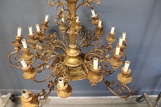 Antique Gilt And Tole Italian Chandelier