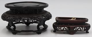 (2) Antique Chinese Carved Wood Stands.