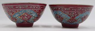 Pair of Enamel and Gilt Decorated Stem Bowls.