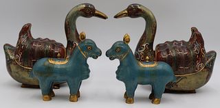 (2) Pair of Chinese Cloisonne Incense Burners.