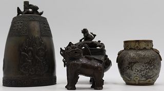 Grouping of (4) Asian Bronzes and Metal Items.