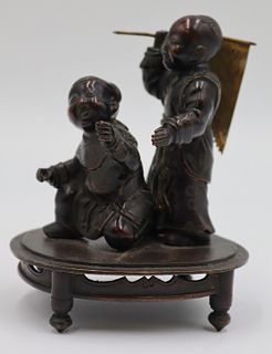 Chinese Bronze of Children Playing.