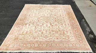 Vintage And Finely Hand Woven Oushak Style Carpet