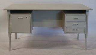 Midcentury Grey Painted Danish Modern Desk.