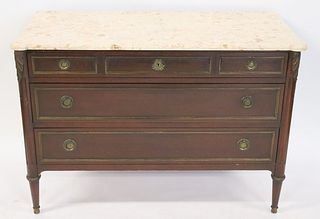 Antique Louis XV1 Style Marble Top Commode