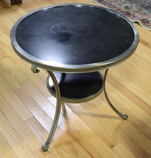 Vintage Bagues Steel Table With Marble Inserts