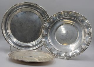 STERLING. (3) American Sterling Serving Trays.