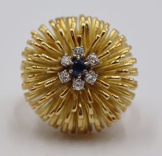 JEWELRY. 18kt Gold, Sapphire and Diamond Ring.