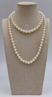 JEWELRY. 36" Single Strand 8mm Pearl Necklace.